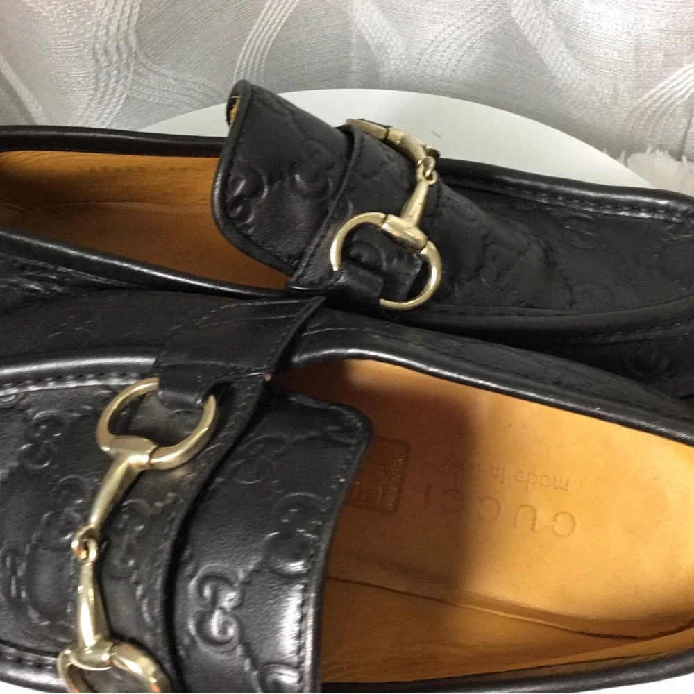 Gucci Black Leather Horsebit Loafers - Men's Dress Slip-Ons